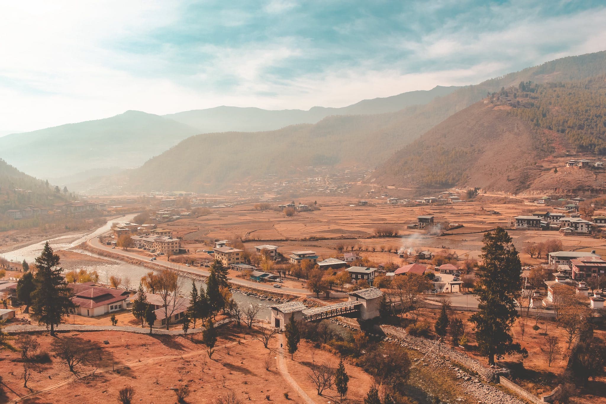 Landscape photograph of Paro Valley in Bhutan